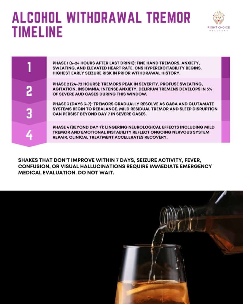 Alcohol withdrawal tremor timeline