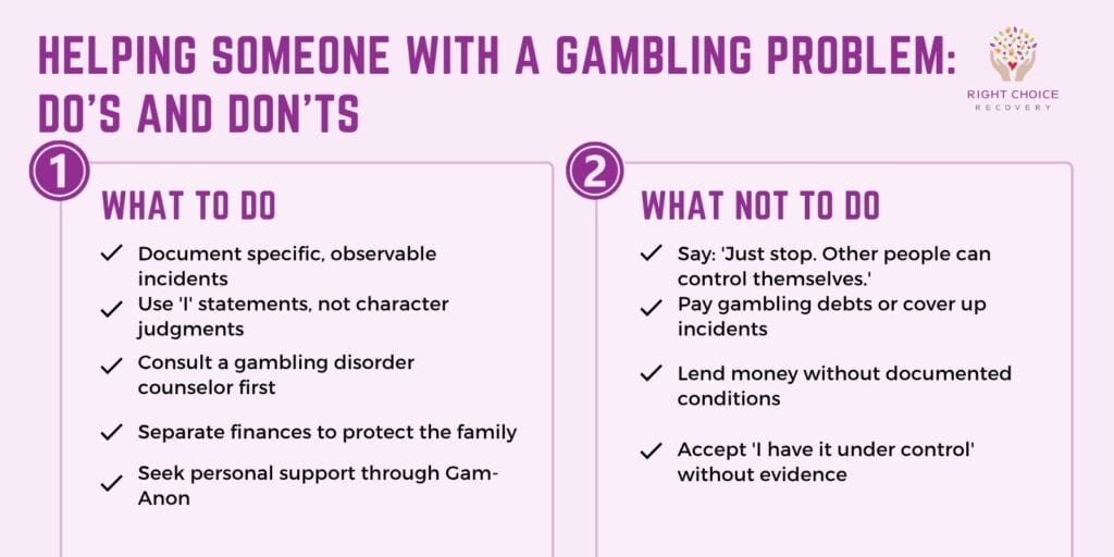 Evidence-based dos and donts for helping a loved one with gambling disorder