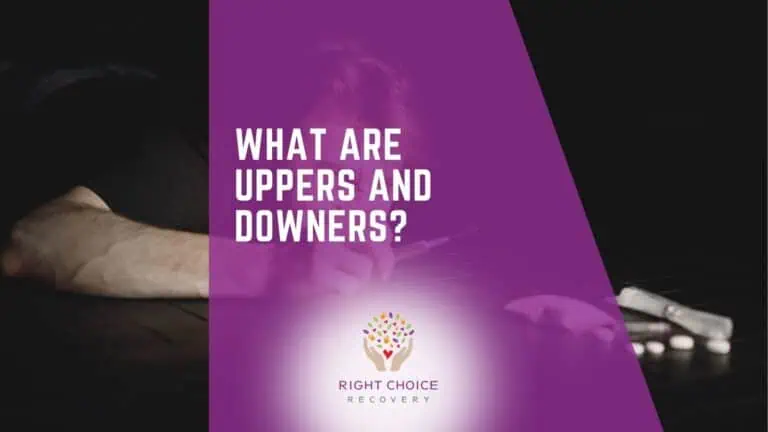 Featured image explaining uppers and downers, the informal names for stimulants and central nervous system depressants, from Right Choice Recovery in Dayton, New Jersey.